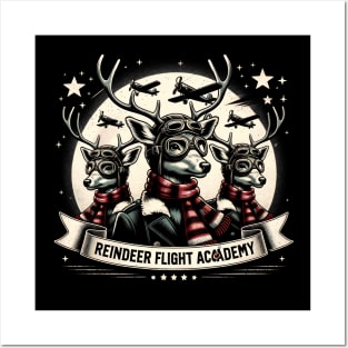 Vintage Reindeer Flight Academy Posters and Art